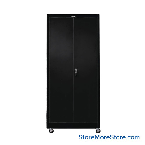 Metal Storage Cabinet, 24" W x 36" D x 76" H, Includes Casters, Unassembled