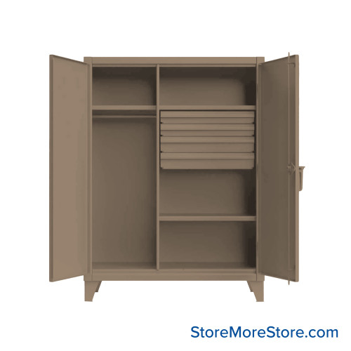 Utility Storage Cabinet, 36" W x 78" H, 4 Drawers, 4 Shelves, Padlock Hasp Utility Storage Cabinet, 36" W x 78" H, 4 Drawers, 4 Shelves, Padlock Hasp