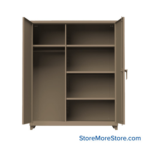 Utility Storage Cabinet, 60" W x 75" H, No Drawers, 4 Shelves, Padlock Hasp Utility Storage Cabinet, 60" W x 75" H, No Drawers, 4 Shelves, Padlock Hasp