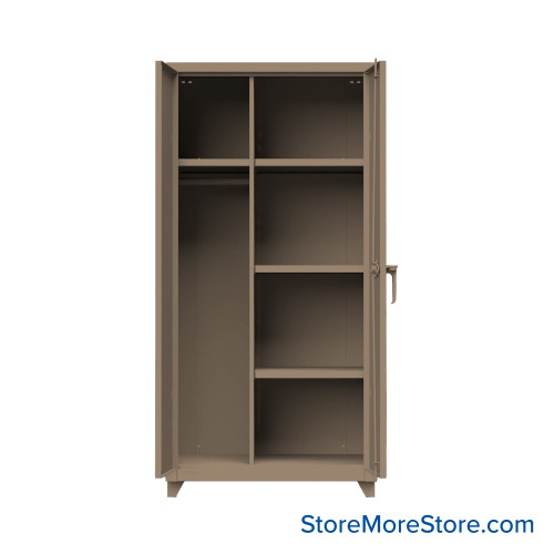Utility Storage Cabinet, 36" W x 75" H, No Drawers, 4 Shelves, Advanced Digital Lock