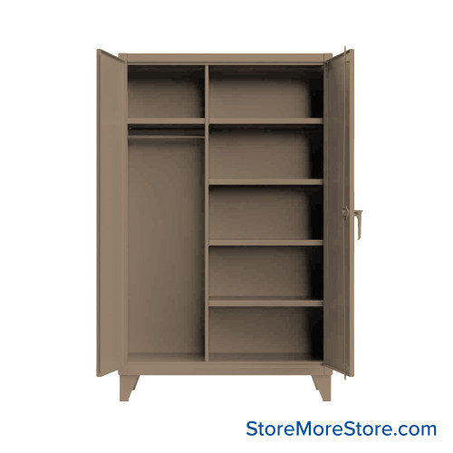 Utility Storage Cabinet, 36" W x 75" H, No Drawers, 5 Shelves, Padlock Hasp