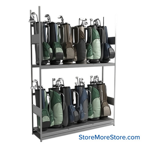 Golf Bag Storage Rack, 72" W x 18" D x 99" H, 12 Golf Bags Storage Golf Bag Storage Rack, 72" W x 18" D x 99" H, 12 Golf Bags Storage