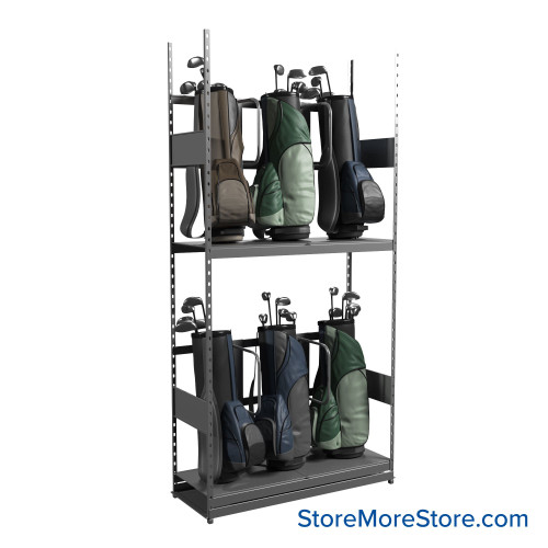 Golf Bag Storage Rack, 48" W x 18" D x 99" H, 6 Golf Bags Storage Golf Bag Storage Rack, 48" W x 18" D x 99" H, 6 Golf Bags Storage