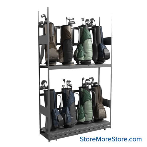 Golf Bag Storage Rack, 60" W x 18" D x 99" H, 8 Golf Bags Storage Golf Bag Storage Rack, 60" W x 18" D x 99" H, 8 Golf Bags Storage