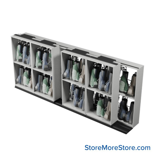Mobile Shelving for Golf Bag Storage, 249" W x 38" D x 103" H, 54 Golf Bags Mobile Shelving for Golf Bag Storage, 249" W x 38" D x 103" H, 54 Golf Bags