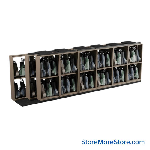 Mobile Shelving for Golf Bag Storage, 344" W x 58" D x 104" H, 114 Golf Bags