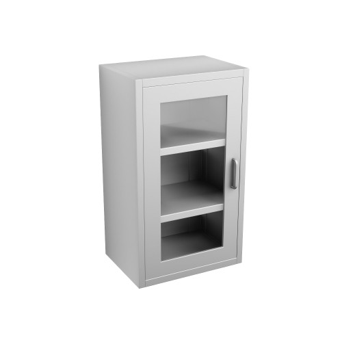 Stainless Steel Wall Mounted Cabinets, 18" W x 13" D x 31" H, Flat Top, Framed Glass Left Swing Door, Key Lock Stainless Steel Wall Mounted Cabinets, 18" W x 13" D x 31" H, Flat Top, Framed Glass Left Swing Door, Key Lock