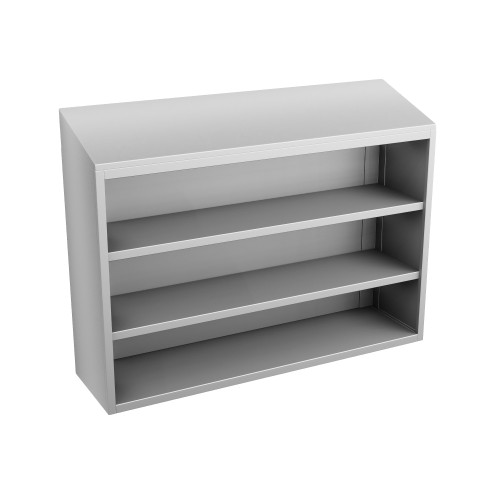 Stainless Steel Wall Mounted Cabinets, 48" W x 16" D x 36" H, Sloped Top, No Doors, No Lock Stainless Steel Wall Mounted Cabinets, 48" W x 16" D x 36" H, Sloped Top, No Doors, No Lock