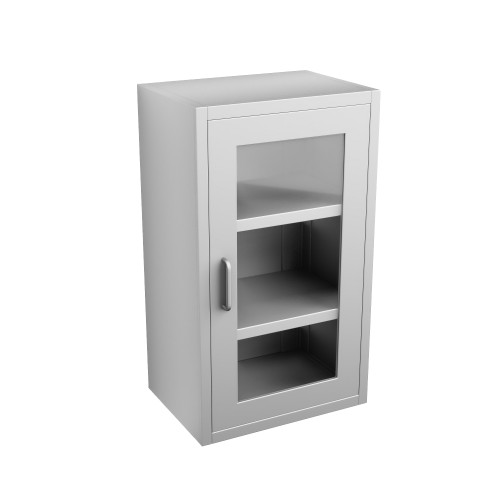 Stainless Steel Wall Mounted Cabinets, 18" W x 13" D x 31" H, Flat Top, Framed Glass Right Swing Door, Key Lock Stainless Steel Wall Mounted Cabinets, 18" W x 13" D x 31" H, Flat Top, Framed Glass Right Swing Door, Key Lock
