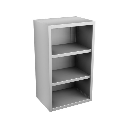 Stainless Steel Wall Mounted Cabinets, 18" W x 16" D x 31" H, Flat Top, No Doors, No Lock