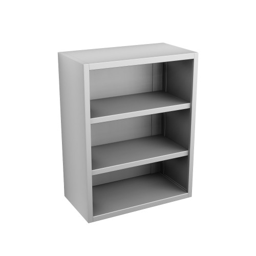 Stainless Steel Wall Mounted Cabinets, 24" W x 13" D x 31" H, Flat Top, No Doors, No Lock