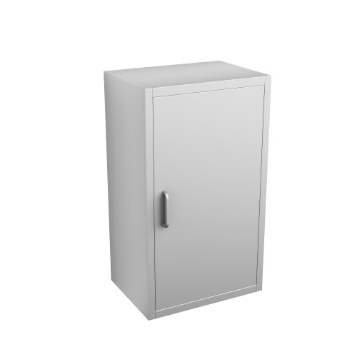 Stainless Steel Wall Mounted Cabinets, 18" W x 16" D x 31" H, Flat Top, Solid Right Swing Door, Key Lock