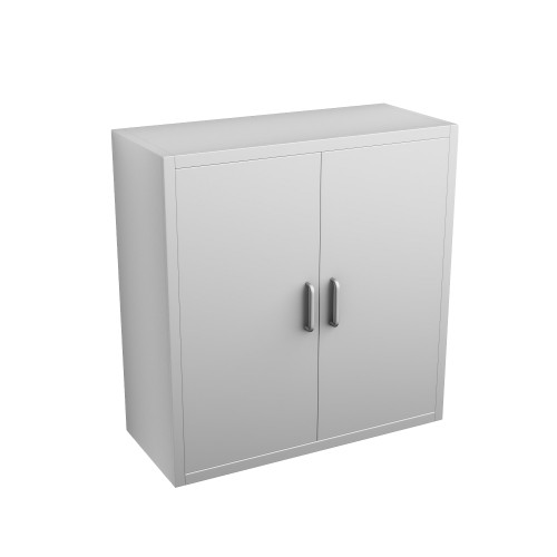 Stainless Steel Wall Mounted Cabinets, 30" W x 13" D x 31" H, Flat Top, Solid Double Doors, Key Lock