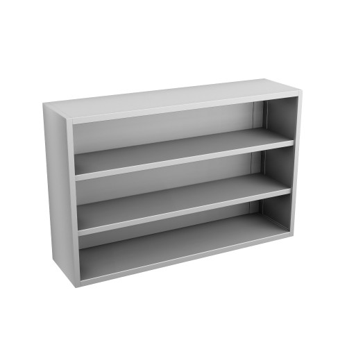 Stainless Steel Wall Mounted Cabinets, 48" W x 16" D x 31" H, Flat Top, No Doors, No Lock