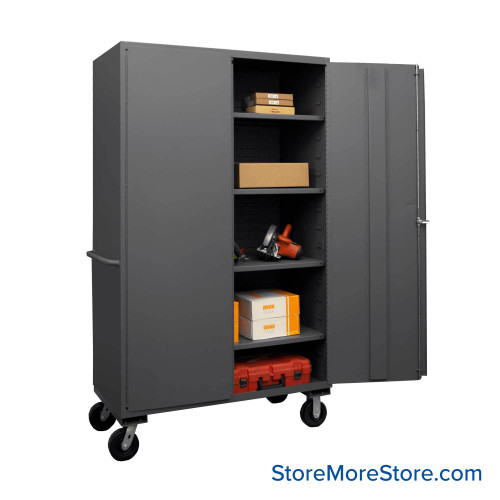 Mobile Bin Storage Cabinet, 36" W, 4 Shelves, No Bins Bins, 14-Gauge Steel Mobile Bin Storage Cabinet, 36" W, 4 Shelves, No Bins Bins, 14-Gauge Steel
