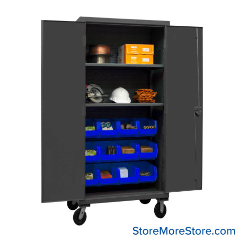 Rolling Cabinet with Storage Bins, 36" W, 2 Shelves Rolling Cabinet with Storage Bins, 36" W, 2 Shelves
