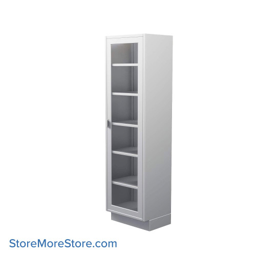 Stainless Steel Cabinet, 24" W x 24" D x 84" H, Flat Top, Glass Door, Right Swing Doors