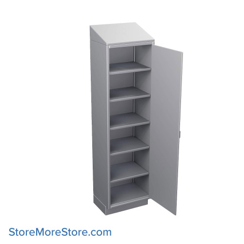 Stainless Steel Cabinet, 24" W x 24" D x 89" H, Sloped Top, Solid Door, Right Swing Doors