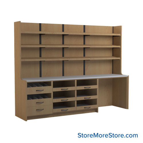 Pharmacy Cabinets, 108" W x 26" D, 9" Wide - Option 1