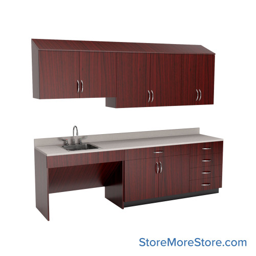 Exam Room Cabinets, 108" W, Includes ADA Accessible, 9" Wide - Option 10 Exam Room Layout