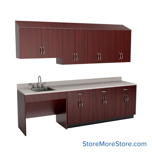 Exam Room Cabinets, 108" W, Includes ADA Accessible, 9" Wide - Option 4 Exam Room Layout