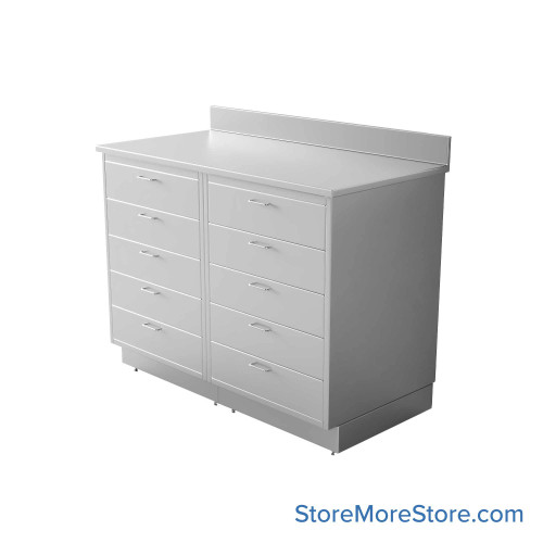 Commercial Stainless Steel Cabinets, 49" W x 36" H, Lower Cabinet Only, 10 Drawers Commercial Stainless Steel Cabinets, 49" W x 36" H, Lower Cabinet Only, 10 Drawers