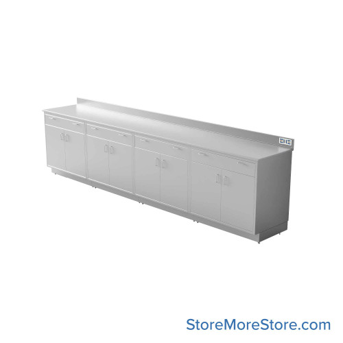 Commercial Stainless Steel Cabinets, 145" W x 36" H, Lower Cabinet Only, 4 Drawers Commercial Stainless Steel Cabinets, 145" W x 36" H, Lower Cabinet Only, 4 Drawers
