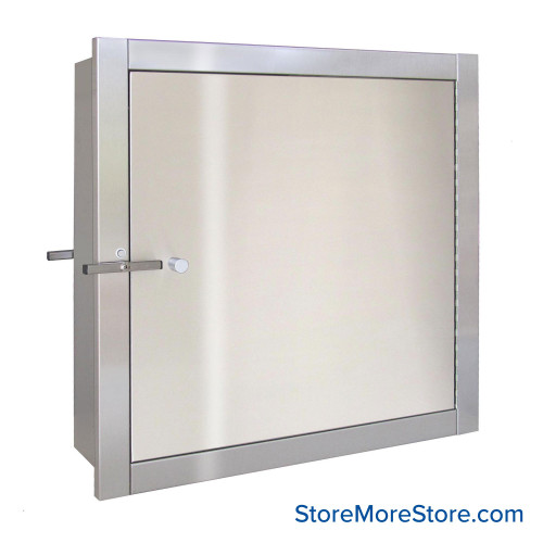 Specimen Pass Through Cabinet, 24" W x 17" D x 24" H, 2 Solid Doors, Includes Wall Flange