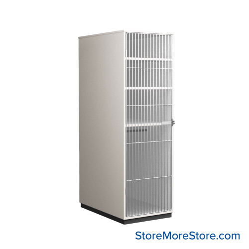 Band Uniform Storage, 27" W, Grille Door Left Swing, 1 Hanging Garment Rod & 3 Shelves