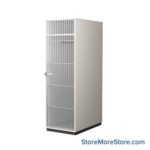 Band Uniform Storage, 27" W, Grille Door Right Swing, 1 Hanging Garment Rod & 1 Hat Shelf