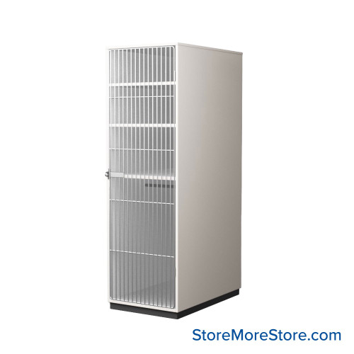 Band Uniform Storage, 27" W, Grille Door Right Swing, 1 Hanging Garment Rod & 3 Shelves