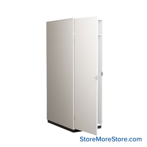 Band Uniform Storage, 27" W, Laminate Door Left Swing, 1 Hanging Garment Rod & 1 Hat Shelf