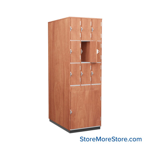 Instrument Storage Cabinets, 27" W, Nine 15"H & One 25.5"H Compartments, Individual Laminate Doors (Right Swing )