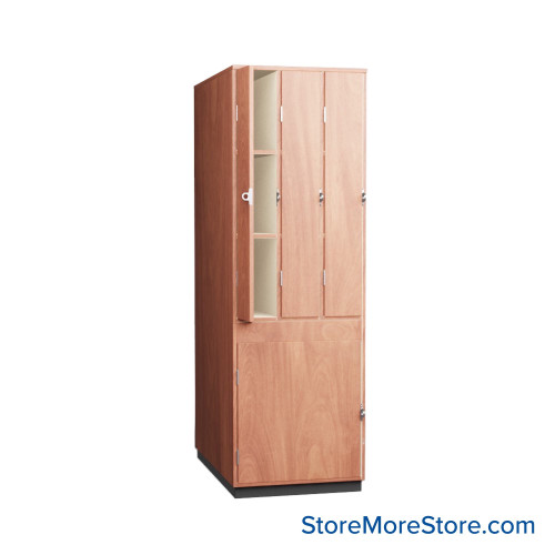 Instrument Storage Cabinets, 27" W, Nine 15"H & One 25.5"H Compartments, Laminate Doors Swinging Left