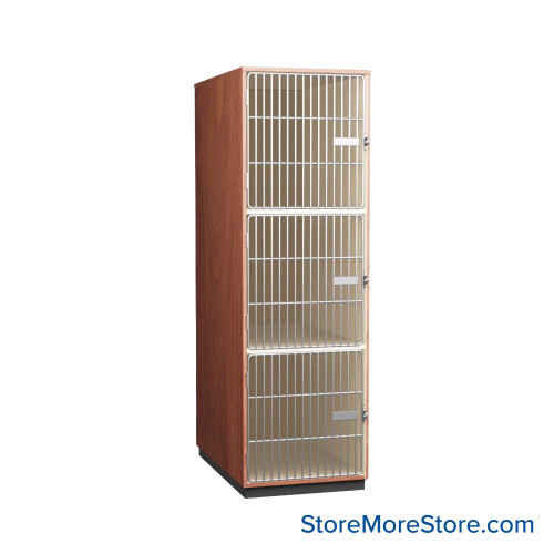 Instrument Storage Cabinets, 27" W, Three 25.5"H Compartments, Individual Grille Doors Swinging Left