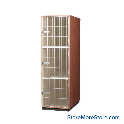 Instrument Storage Cabinets, 27" W, Three 25.5"H Compartments, Individual Grille Doors Swinging Right