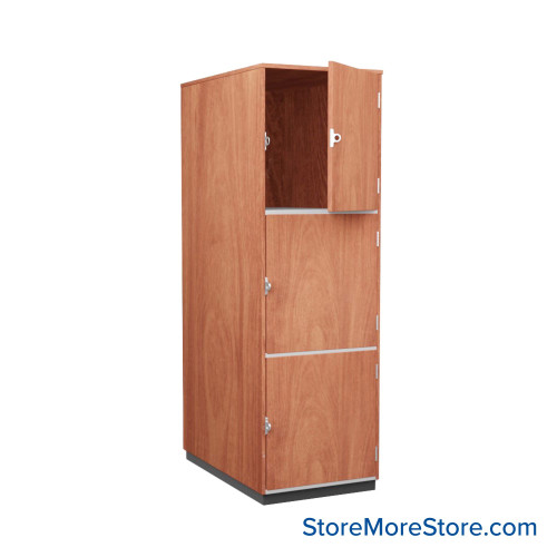 Instrument Storage Cabinets, 27" W, Three 25.5"H Compartments, Individual Laminate Doors (Right Swing )