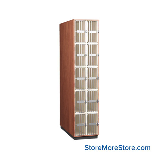 Instrument Storage Cabinets, 18" W, Ten 15"H Compartments, Individual Grille Doors Swinging Left