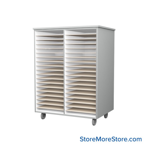 Mobile Folio Cabinet, 36" W x 48" H, Open Folio Storage, 2 Columns Mobile Folio Cabinet, 36" W x 48" H, Open Folio Storage, 2 Columns