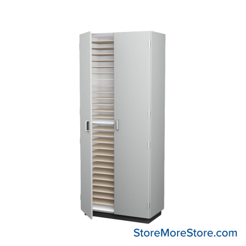 Music Filing Cabinet, 36" W x 84" H, Folio Storage w/ Doors, 2 Columns