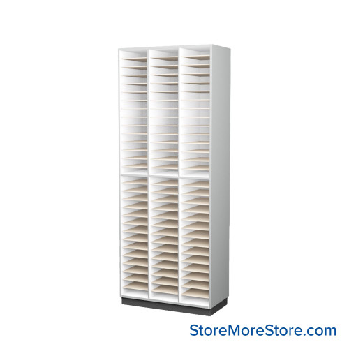 Music Filing Cabinet, 36" W x 90" H, Open Folio Storage, 3 Columns