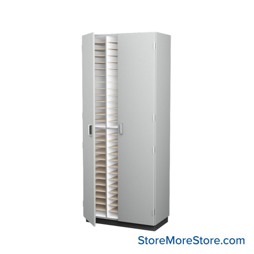 Music Filing Cabinet, 36" W x 84" H, Folio Storage w/ Doors, 3 Columns