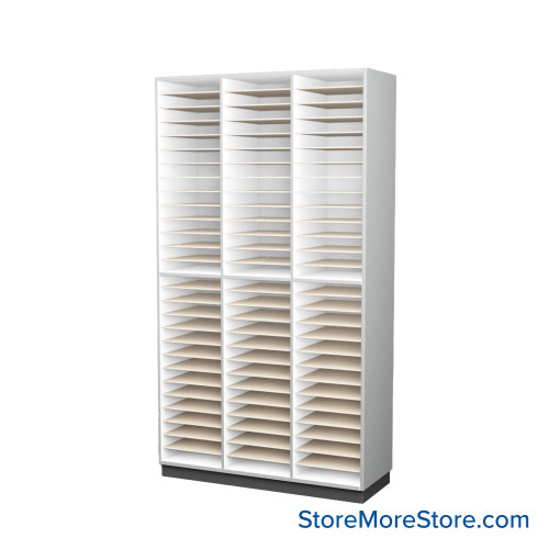 Music Filing Cabinet, 48" W x 84" H, Open Folio Storage, 3 Columns