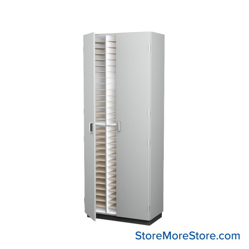 Music Filing Cabinet, 36" W x 90" H, Folio Storage w/ Doors, 3 Columns, Key Lock