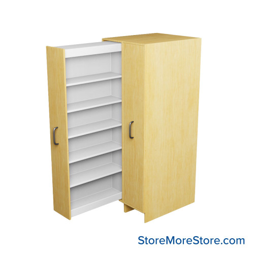 Pull-Out Music Storage Cabinet, 32" W, 2 Pull-Out Units, Right Facing Shelf Opening Pull-Out Music Storage Cabinet, 32" W, 2 Pull-Out Units, Right Facing Shelf Opening