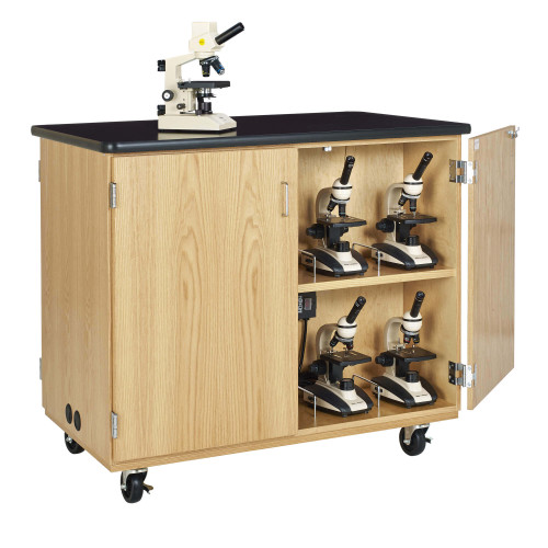 Microscope Storage Cabinet with Locking Doors, 30" D x 41.5" H