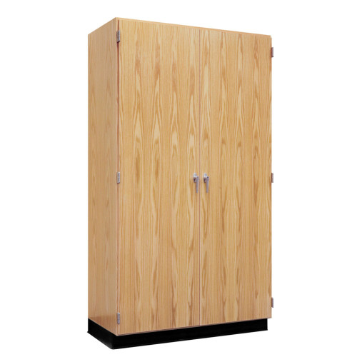 Tall Maple Storage Cabinet with Locking Doors, 36" W