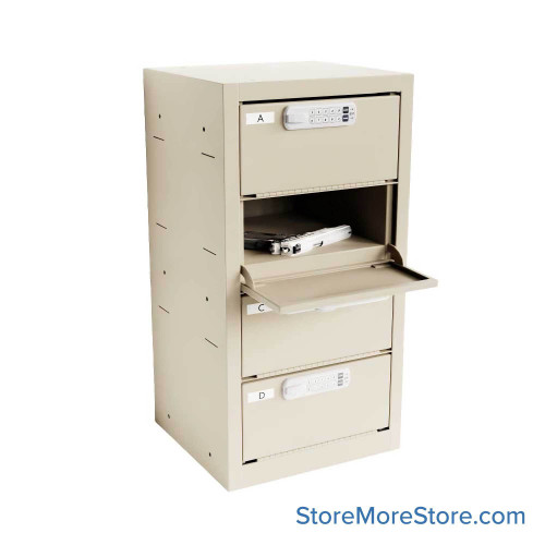 Handgun Lock Box, 23" High, 4 Compartments, Digital Lock Handgun Lock Box, 23" High, 4 Compartments, Digital Lock