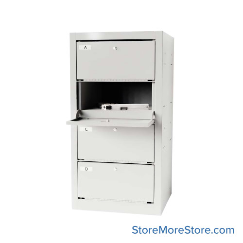 Handgun Lock Box, 23" High, 4 Compartments, Enhanced Key Lock Handgun Lock Box, 23" High, 4 Compartments, Enhanced Key Lock