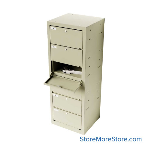 Handgun Lock Box, 33" High, 6 Compartments, Key Lock Handgun Lock Box, 33" High, 6 Compartments, Key Lock